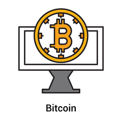 Bitcoin icon vector sign and symbol isolated on white background, Bitcoin logo concept