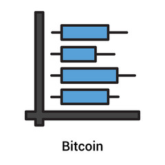 Fototapeta premium Bitcoin icon vector sign and symbol isolated on white background, Bitcoin logo concept