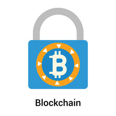 Blockchain icon vector sign and symbol isolated on white background, Blockchain logo concept