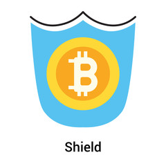 Shield icon vector sign and symbol isolated on white background, Shield logo concept