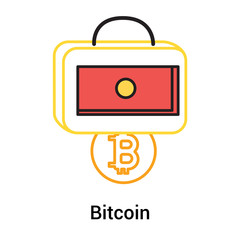 Bitcoin icon vector sign and symbol isolated on white background, Bitcoin logo concept