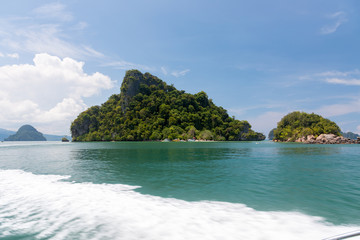 sea view island landscape blue sky white cloud