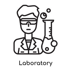 Laboratory icon vector sign and symbol isolated on white background, Laboratory logo concept, outline symbol, linear sign