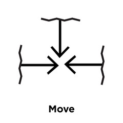 Move icon vector sign and symbol isolated on white background, Move logo concept