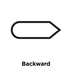 Backward icon vector sign and symbol isolated on white background, Backward logo concept