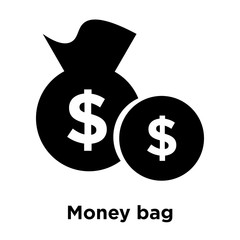 Money bag icon vector sign and symbol isolated on white background, Money bag logo concept, outline symbol, linear sign