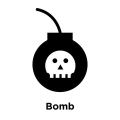 Bomb icon vector sign and symbol isolated on white background, Bomb logo concept, outline symbol, linear sign