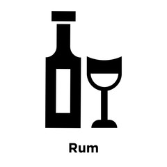 Rum icon vector sign and symbol isolated on white background, Rum logo concept, outline symbol, linear sign