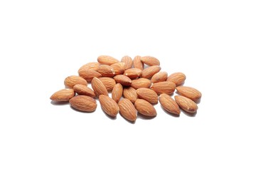 nuts (almond) on white background