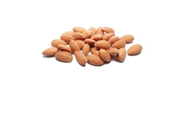 nuts (almond) on white background