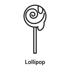 Lollipop icon vector sign and symbol isolated on white background, Lollipop logo concept, outline symbol, linear sign