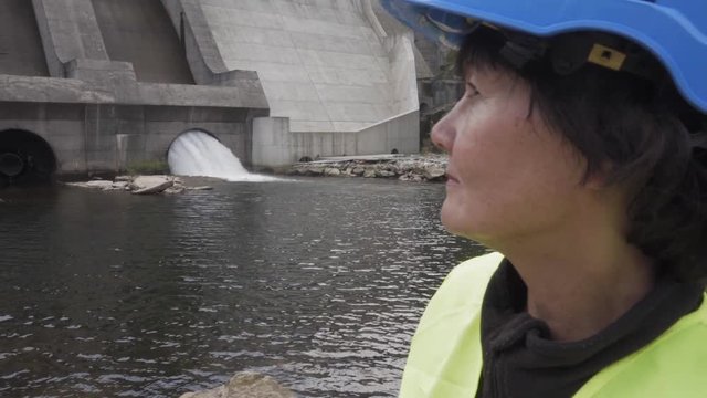 Portrait of a seriouse woman in hemlet