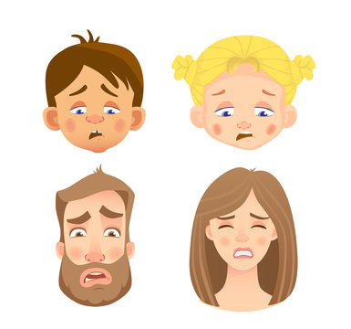 emotions of human face -set