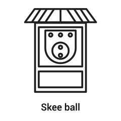 Skee ball icon vector sign and symbol isolated on white background, Skee ball logo concept, outline symbol, linear sign