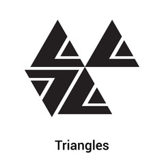 Triangles icon vector sign and symbol isolated on white background, Triangles logo concept, outline symbol, linear sign