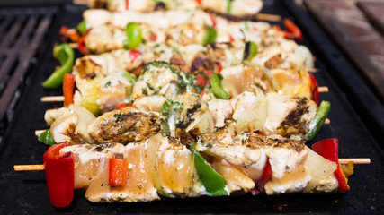 brochettes de volailles à la plancha