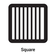 Square icon vector sign and symbol isolated on white background, Square logo concept, outline symbol, linear sign