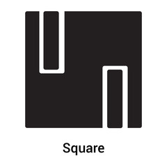 Square icon vector sign and symbol isolated on white background, Square logo concept, outline symbol, linear sign