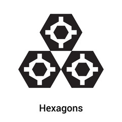 Hexagons icon vector sign and symbol isolated on white background, Hexagons logo concept, outline symbol, linear sign
