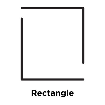 Rectangle Icon Vector Sign And Symbol Isolated On White Background, Rectangle Logo Concept, Outline Symbol, Linear Sign