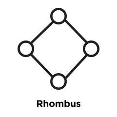 Rhombus icon vector sign and symbol isolated on white background, Rhombus logo concept, outline symbol, linear sign