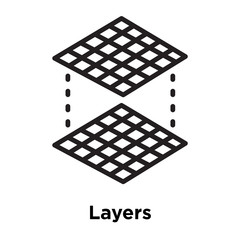 Layers icon vector sign and symbol isolated on white background, Layers logo concept, outline symbol, linear sign