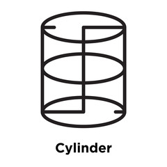 Cylinder icon vector sign and symbol isolated on white background, Cylinder logo concept, outline symbol, linear sign