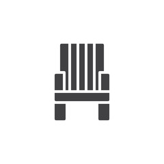 Deck chair vector icon. filled flat sign for mobile concept and web design. Beach chair simple solid icon. Symbol, logo illustration. Pixel perfect vector graphics