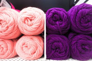 Obraz na płótnie Canvas Colorful Ball of Wool for Knitting hobby 