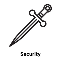 Security icon vector sign and symbol isolated on white background, Security logo concept, outline symbol, linear sign