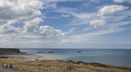 Fototapeta na wymiar Beach near Arromanches in Normandie France