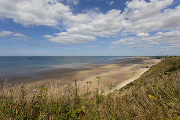 Beach near  Arromanches in Normandie France