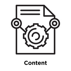 Content icon vector sign and symbol isolated on white background, Content logo concept, outline symbol, linear sign