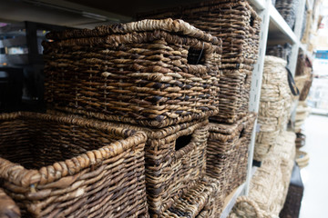 Baskets on Display in Craft Store 
