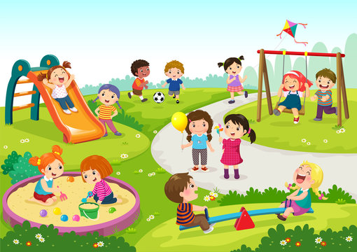 Cartoon Kids Playing Outside Images – Browse 23,500 Stock Photos, Vectors,  and Video | Adobe Stock