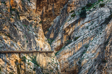 Caminito Del Rey - mountain path along steep cliffs in Andalusia, Spain