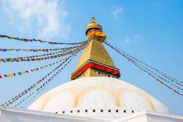 The Wisdom eyes on Boudhanath stupa