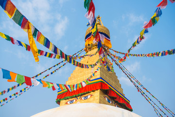 The Wisdom eyes on Boudhanath stupa