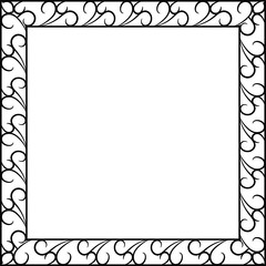 Forged metal frame with ornament in vector.