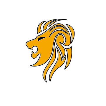 Vector sign abstract lion, in linear style