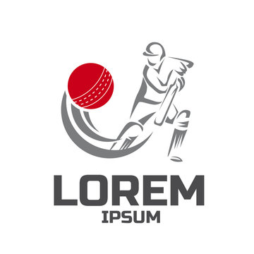 Cricket sport vector logo design template