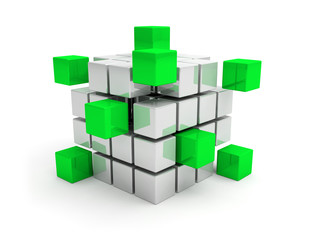 cubes travail d'équipe communication