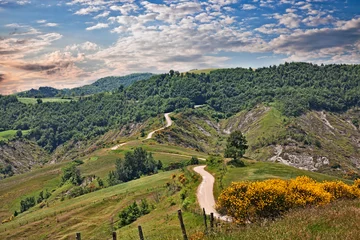 Türaufkleber Forli-Cesena, Emilia Romagna, Italy: landscape of the Apennine mountains © ermess