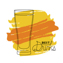 best drinks in glass drawn vector illustration design