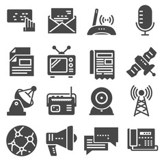 Media and communication icons set