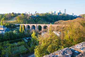 Naklejka premium Old Bridge in the park in Luxembourg