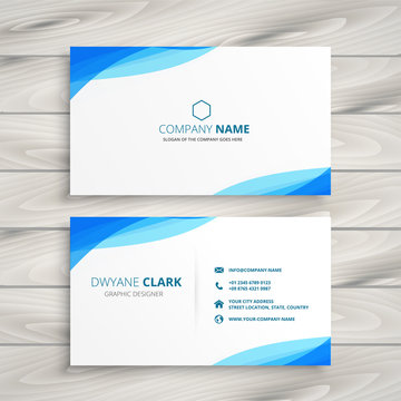 elegant blue white business card design