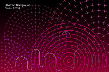 Fototapeta premium Dark abstract vector background with circles