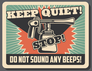 Vintage car horn retro poster for vehicle design © Vector Tradition