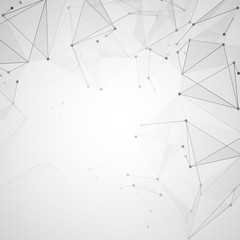 Abstract polygonal space. Background with connecting dots and lines. The concept illustration